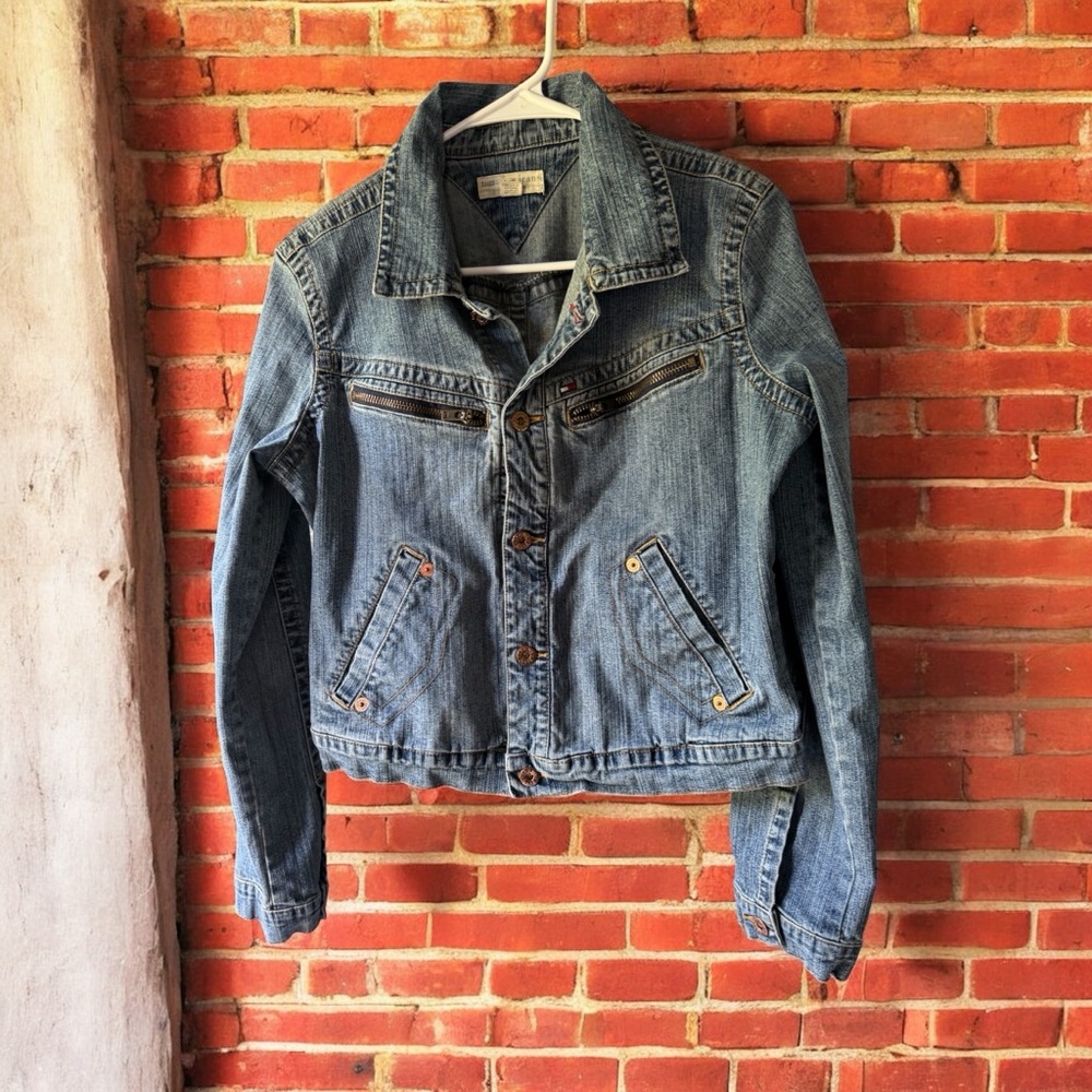 Tommy Hilfiger Blue Denim Cropped Jacket